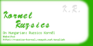 kornel ruzsics business card